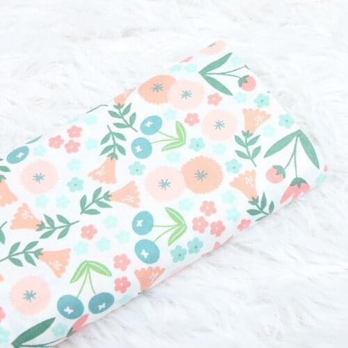 110CM Small Flowers Print 100% Cotton Fabric for Clothes Sheet Clothes Making Home Textile Handmadde Bag Material
