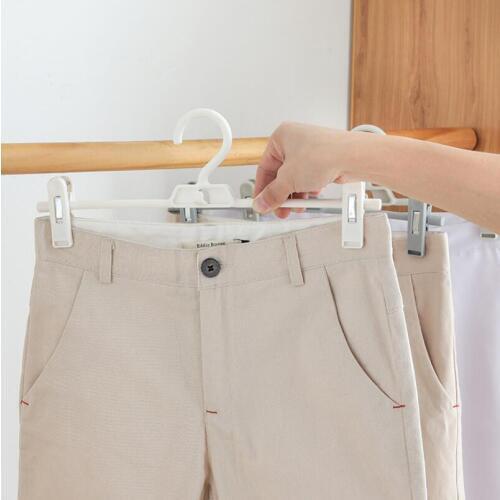 2 Pcs Multifunctional Closet Hangers Anti-skid Piece Hang Pants Hanger Storage Shelf With Clip For Household Storage Collection