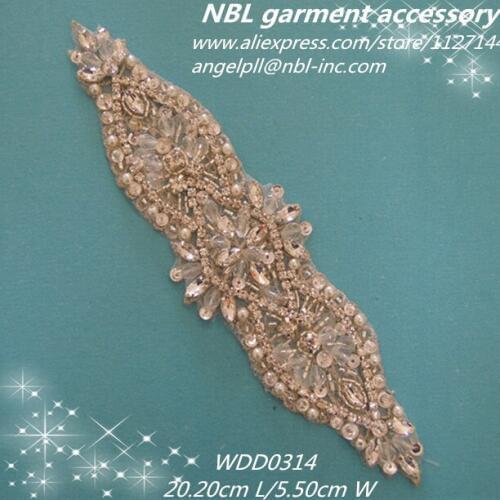 30PCS) bridal sliver rhinestone sequin applique iron on for wedding dresses WDD0314