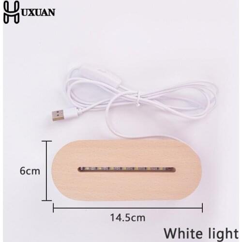 3D Wooden Lamp Base LED Table Night Light Base For Acrylic Warm White Lamp Holder Lighting Accessories Assembled Base