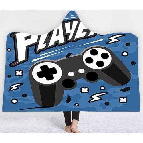 3D Hooded Blanket Cartoon Fleece Blanket Wearable Soft Blanket Handle Throw Hooded Blanket For Boys Girls