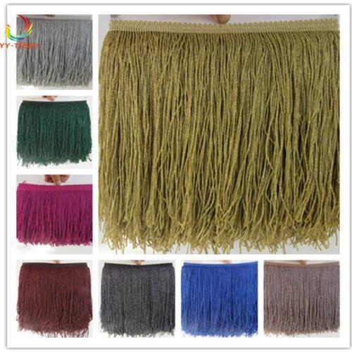 1 Yards 20 CM Long Polyester Fringed Edge Trim African Lace Ribbon Diy Latin Dance Clothes Stage Clothes Accessories Curtains