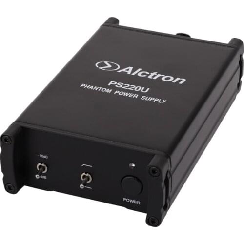Alctron PS220U 48V phantom power supply noise reduction switch powered by USB connector with computer for condenser microphone