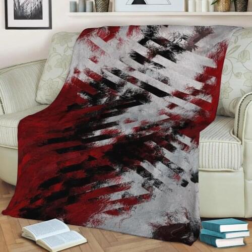 Abstract Geometric Pattern 3D Printed Velvet Plush Throw Fleece Blanket Bedspread Sherpa Blanket Home Decora