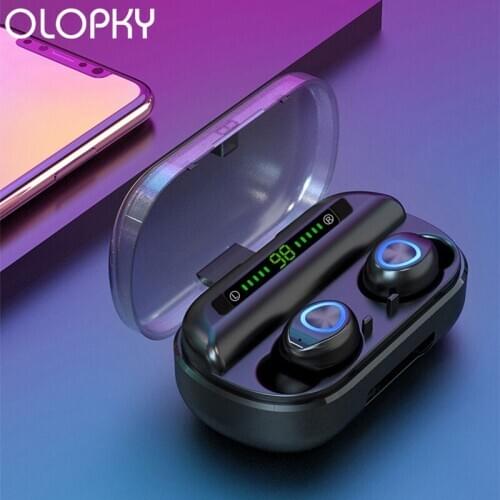 Wireless Bluetooth Headphone Wireless Bluetooth V5.0 Earphones 9D Stereo Sport Waterproof Earbuds Headset With Mic+Charging Box