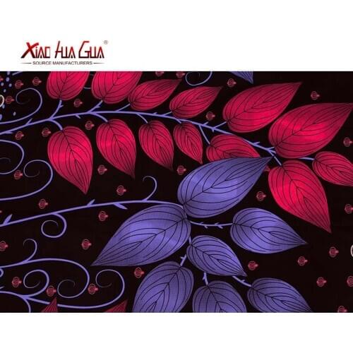Xiaohua Brands African Fabrics High-quality Cotton Ankara Leaves Pattern Enthusiasm Sewing Party Clothes 6 Yards 40FS1315