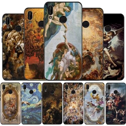 Palace versailles Creation Adam Great Aesthetic Art Black Soft Phone Case For Huawei 40 30 20 10 9 Lite Pro P smart 2019 Y6 Y6
