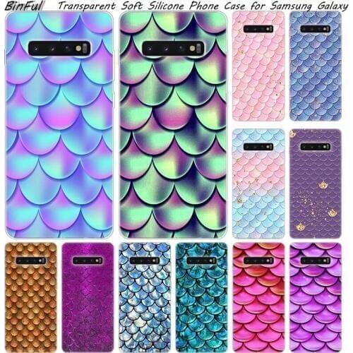 Hot Colorful Fish Scale Soft Silicone Case For Samsung Galaxy S10 S9 S8 Plus S7 Edge A6 A8 Plus A7 A9 2018 A5 2017 Fashion Cover