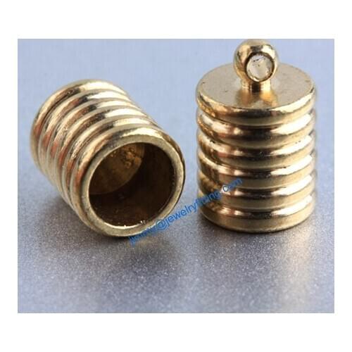 All kinds of Jewelry findings Raw Brass end cap railing end cap for laether cord blind end caps 8*12*6mm