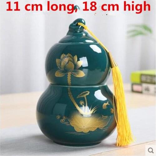 Beautiful Nordic ceramic gourd tea caddy, can storage, home office restaurant desktop decoration crafts