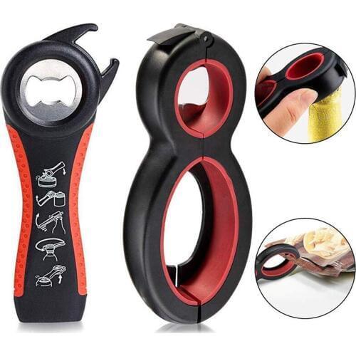 Multifunction Can Wine Bottle Opener All in One Jar Opener Lid Twist Grips Can Wine Beer Bag Opener Kitchen Gadgets