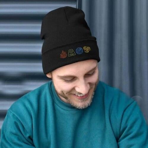 Fashion Plain Short Knitted Winter Hat for Women Embroidery Mens Knitted Hat Cap Hiphop Warm Skullies Beanie