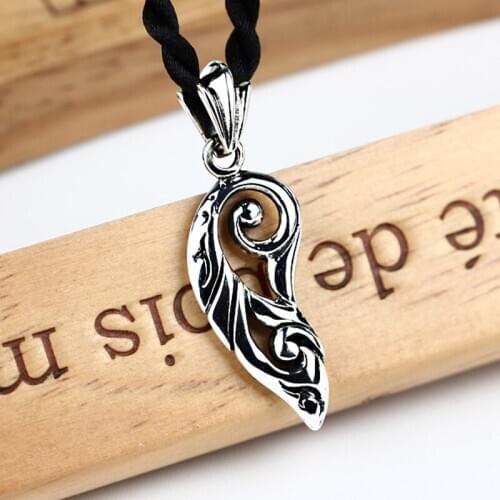 ZHJIASHUN Trendy 100% 925 Silver Sterling Dragon Wing Pendant Necklace Jewelry For Cool Women Or Men
