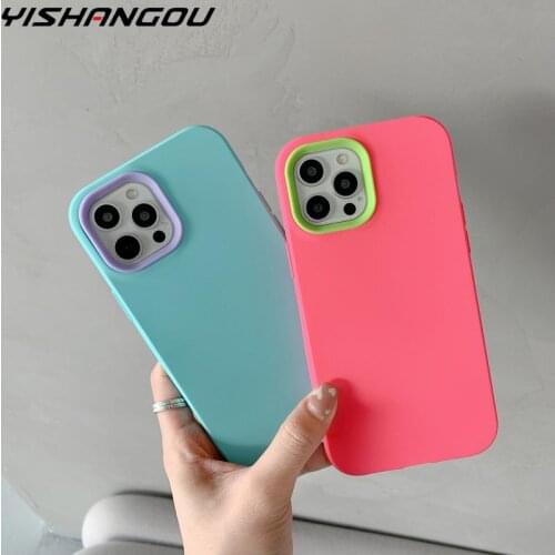 Assemble Candy Color Soft Silicone Case For Apple iPhone 11 12 Pro Max 11 Pro XS Max X XR 8 7 Plus Shockproof Case Cover Funda