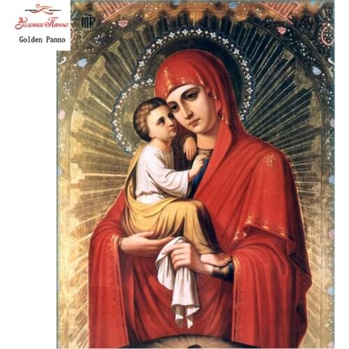 Golden Panno,Needlework,Embroidery,DIY Animal Painting,Cross stitch,kits,11ct Madonna Child Cross-stitch,Sets For Embroidery