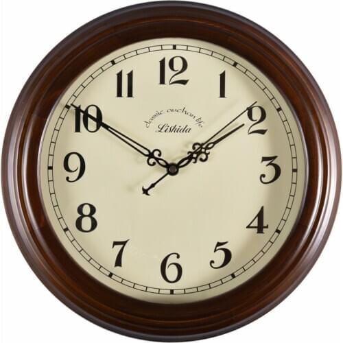 Vintage Wood Silent Wall Clock Modern Design Wood Living Room Retro Wall Clock Antique Retro Horloge Home Decoration BA50WC