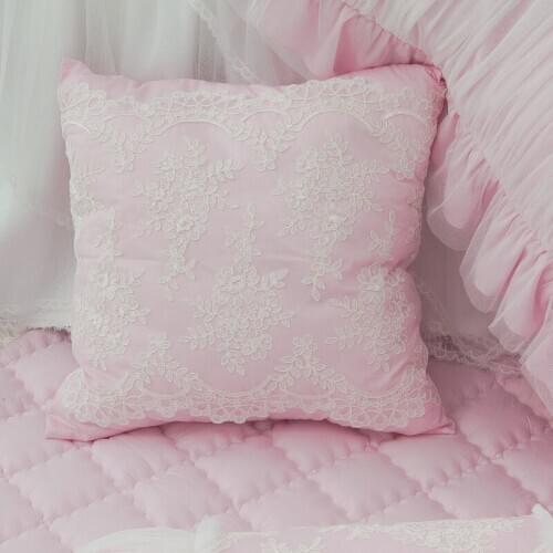 Pink Embroidery cushion cover Lace Design pillow cover handmade elegant bedding pillowcase sofa cushion princess pillow covers