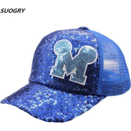 New Sequin Children Kids Summer Sun Hats Baseball Caps Boy Girl M Net Beach Cap Summer Visor Hat Mesh Snapback Baseball Caps