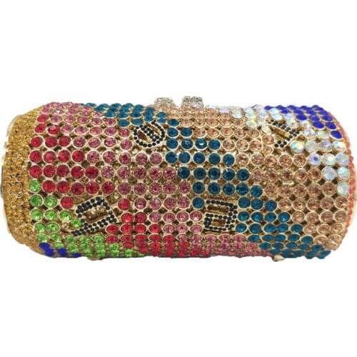 Woman New Arrival Design Good Quality Sparkle Evening Clutch Handbag Crystal Rhinestone Purse Beer Can Diamond Clutch Bags