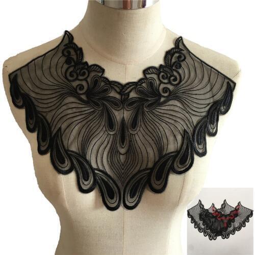 New arrive Organza Lace Collar Embroidery Applique Lace Trimming For Sewing DIY Lace Fabric Dresses Accessories A pair for sale