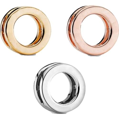 Wholesale 925 Sterling Silver Beads Fit Original Pandora Bracelets Circle Clip Charm Women DIY Fashion Jewelry Gift