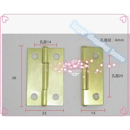 Hinges for wooden wine box & decorative 1.5 inch gold gift box hinges hole crafts copper plating gold 36mmX23mmX0.7mm