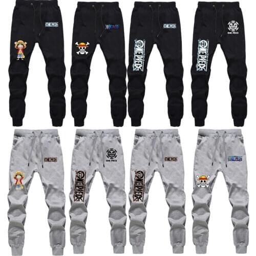 Anime One Piece Luffy Casual Sweatpants Law Zoro Edward Newgate Summer Sweat Pockets Fashion Jogger Jogging Long Pants