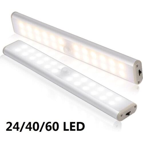 LED Motion Sensor Closet Light 6/10/24/40/60 LEDs Under Cabinet Light Magnetic Night Lamp For Kitchen Stairs Wardrobe Cupboard