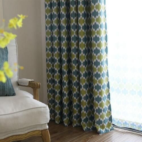 Nordic Style Geometric Pattern Blackout Curtains for Living Room Bedroom Country Pastoral Window Treatment Curtain Sheer Drapes