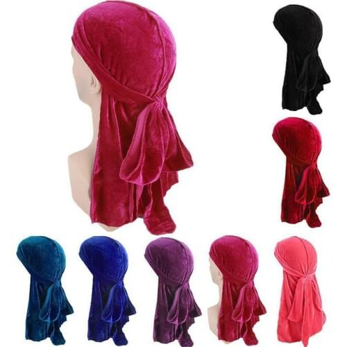 Unisex Men Women Velvet Breathable Bandana Hat Turban Doo Durag Cap Hot Selling Accessories
