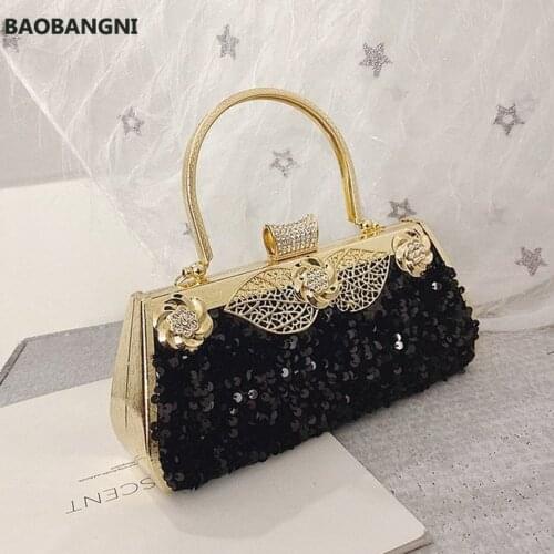 Korean Style Sequin Evening Banquet Bag New Fashion Shiny Mobile Phone Handbag Women Shoulder Crossbody Small Bag