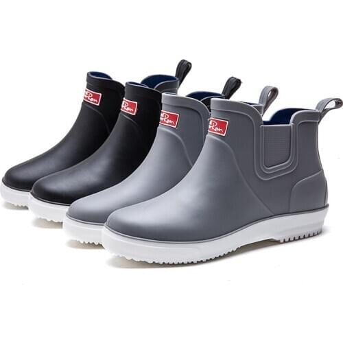 Waterproof Blue Designer High Top Pvc Short Kitchen Booties Men Casual Shoes Ankle Rain Non-slip Oil-proof Rubber Chef Boots