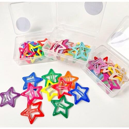 1 Set Children Cute Colors Geometry Dot Star Butterfly Ornament Hair Clips Baby Girls Lovely Sweet Hairpins Kid Hair Accessories