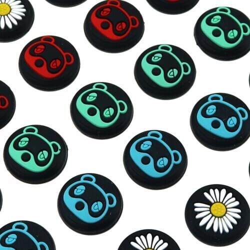 2 Pcs Analog Grips Caps Cover Replacement for Nintend switch Controller Soft Cute Silicone Thum Stick Button Cap Accessories