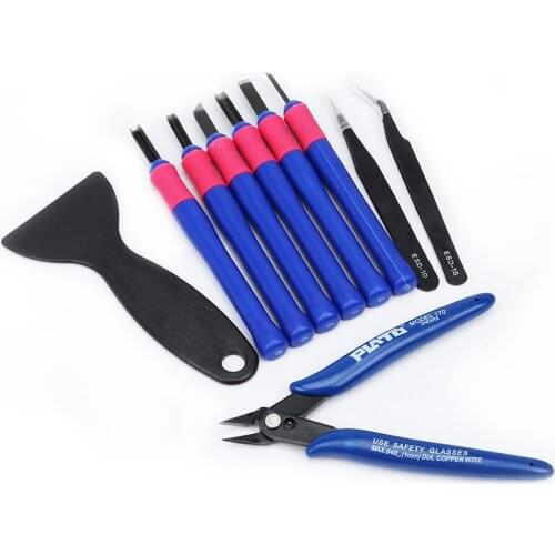 3D Printer Parts Repair Knife Tweezers Spade Clipper Tool Kit Set for 3D Printed Model Deburring Clean-up