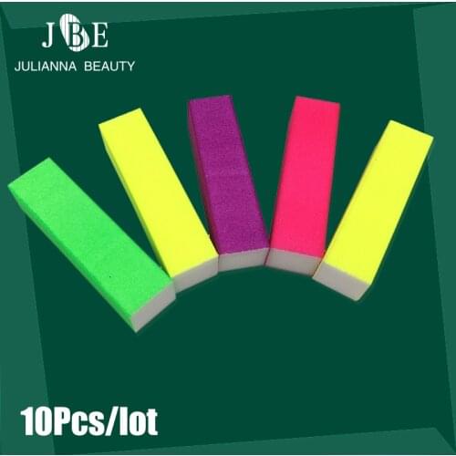 10Pcs/lot Nail File Buffer Sponge Square Nail File Block Buffing Sanding Blocks Colorful Small Portable Files Nail Manicure Tool