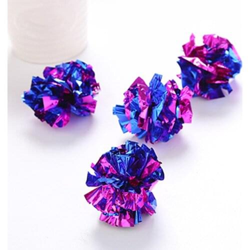 12 Pack Crinkle Balls Interactive Lightweight Shiny Assorted Color Cat Kitten Toy Provides Hours Of Entertainment