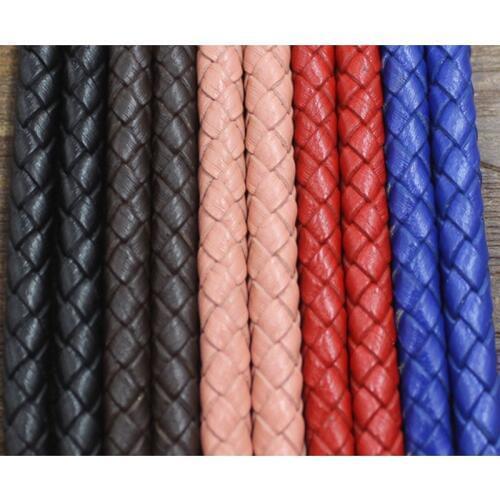2meters colorful Braided Genuine Leather Bracelet Findings 3/4/5/6mm Round Leather Cord String Rope DIY Necklace Bracelet Making