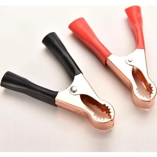 2Pcs Red+Black Car Alligator Clips Battery Clamps Crocodile Clip 100A Aligator Clips