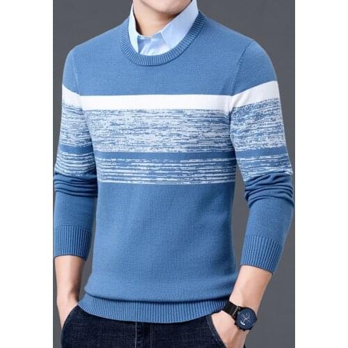 2021 New Autumn Winter Casual Brand New Warm Sweater Pullovers Turn Down Shirt Collar Men Knit Pattern Outfits Sweater Coat Men