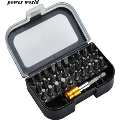 31 Pcs/set 25 Mm Slotted Torx Hex Phillips Screw Driver Bit Common Screwdriver Bit Set With Magnetic Extension Shank Adapter