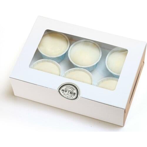 5 Pcs Cupcake Box Wedding Party Birthday White Brown Kraft Paper Box With Window Paper Gift Box Packaging 6 Cup Cake Holders