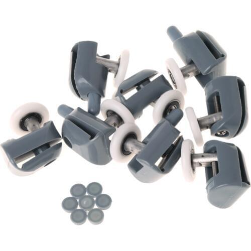 8PCS Single Shower Door Rollers Runners Wheels Pulleys Radio 25 mm Diameter Home Bathroom Replacement Parts W315