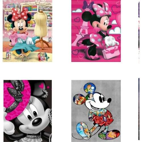 Disney 5D DIY Diamond Painting Cartoon Mickey Series Diamond Embroidery Cross Stitch Kits Diamond Mosaic Home Decortion