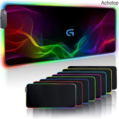 RGB Large Gaming Mouse Pad Logitech Logo Mousepad Non-slip Rubber Desk Mat Computer Gamer Keyboard Pad Laptop Notebook Carpet
