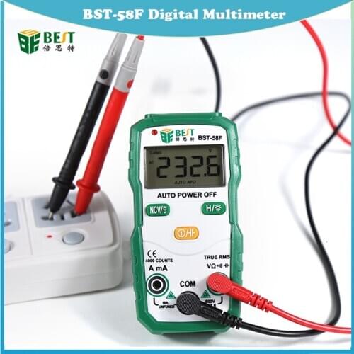 BST-58F Digital Multimeter Auto Range 4000 Counts AC/DC Voltage Current Resistance Meter Capacitance Frequency Tester