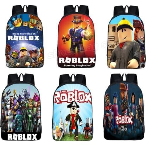 Kids Canvas Backpack Robloxs Game Knapsack Unisex Men Boy Schoolbag Student Bookbag Cartoon Anime Figure Travel Rucksack Gift