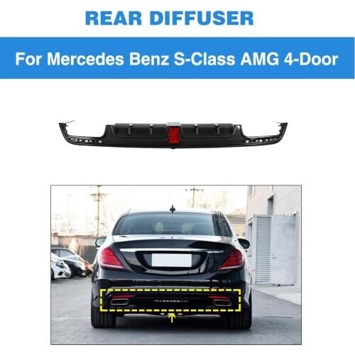 Carbon Fiber Rear Bumper Diffuser Lip Spoiler for Mercedes Benz S Class S63 S65 AMG Sport Sedan 2014-2017 Rear Diffuser Lip