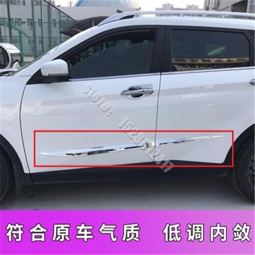 For JETOUR X70 2018-2019 Car styling Stainless Steel car body side moldings side door decoration