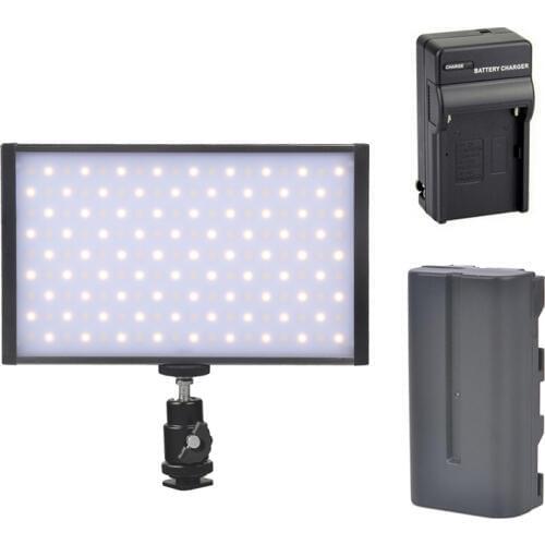 LED Bi-color Led Video Light Dual Color Temperature 3200K 5500K Photography LED DSLR Camera Photo Light with Battery and Charger